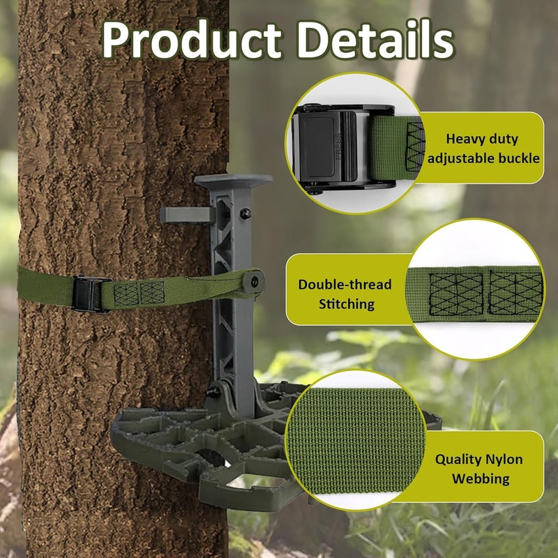 Vecacosic Hunting Climbing Stick Replacement Straps Heavy Duty Tree Stand Climbing Stick Straps Climbing Stick Accessories To Fix Most Hang-On's Platforms And Sticks, Easy To Adjust, Sturdy And Durable - Image 3